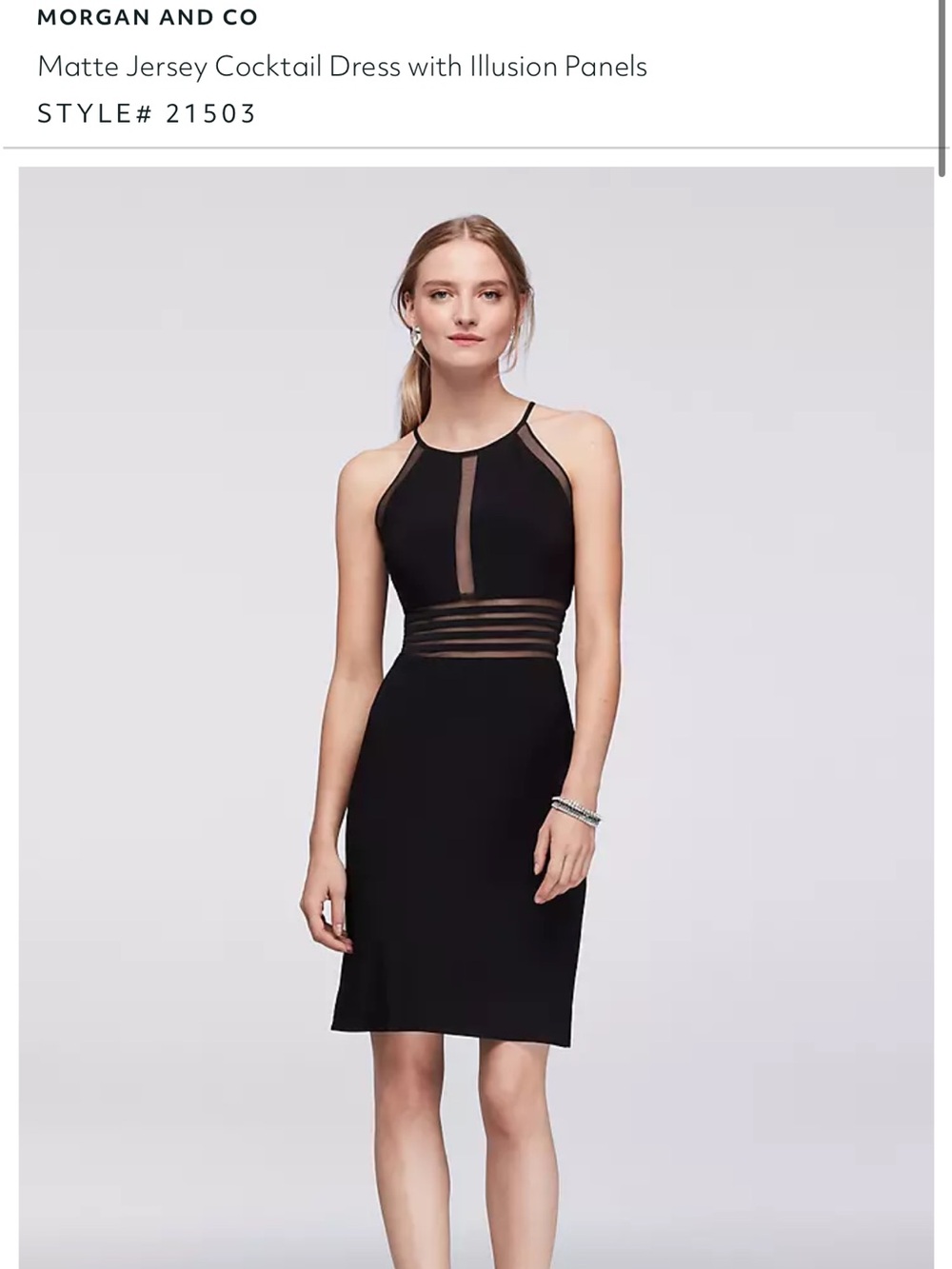 Night Way Collections Black Midi Halter Sheath Dress
